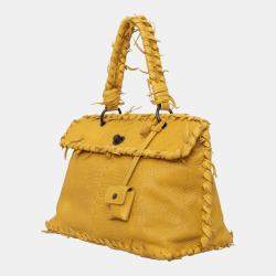 Bottega Veneta Lizard Turnlock Flap Top Handle Bag