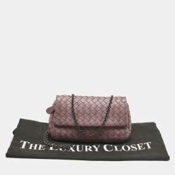 Bottega Veneta Old Rose Intreccaito Leather Olimpia Chain Shoulder Bag