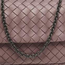 Bottega Veneta Old Rose Intreccaito Leather Olimpia Chain Shoulder Bag