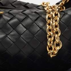 Bottega Veneta Black Intrecciato Leather Mini Jodie Chain Hobo