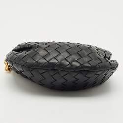 Bottega Veneta Black Intrecciato Leather Mini Jodie Chain Hobo