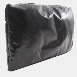 Bottega Veneta Black Leather Pillow Clutch