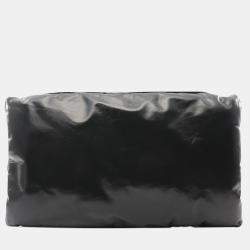 Bottega Veneta Black Leather Pillow Clutch