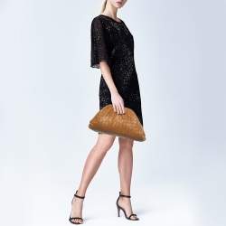 Bottega Veneta Tan Intrecciato Leather Large Pouch Clutch