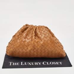 Bottega Veneta Tan Intrecciato Leather Large Pouch Clutch