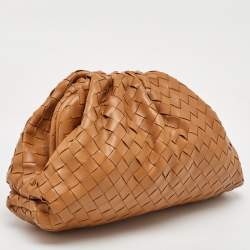 Bottega Veneta Tan Intrecciato Leather Large Pouch Clutch