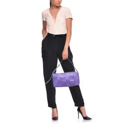 Bottega Veneta Purple Intrecciato Leather Cassette Shoulder Bag