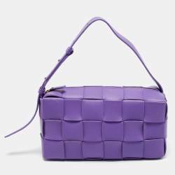 Bottega Veneta Purple Intrecciato Leather Cassette Shoulder Bag