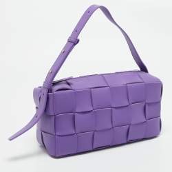 Bottega Veneta Purple Intrecciato Leather Cassette Shoulder Bag