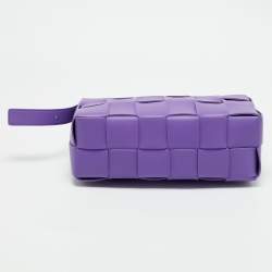 Bottega Veneta Purple Intrecciato Leather Cassette Shoulder Bag