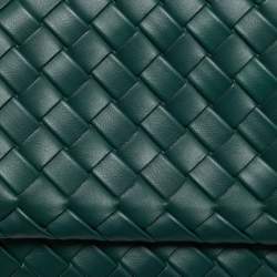 Bottega Veneta Emerald Green Intrecciato Leather Cobble Crossbody Bag