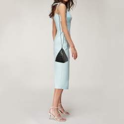 مملوكة مسبقًا Bottega Veneta Black Intrecciato Leather Mini Knot Bucket Clutch Bag