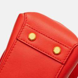 Bottega Veneta Red Mini Nappa Piazza Top Handle Satchel