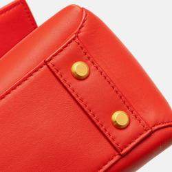 Bottega Veneta Red Mini Nappa Piazza Top Handle Satchel