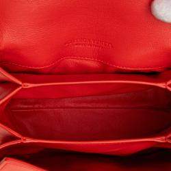 Bottega Veneta Red Mini Nappa Piazza Top Handle Satchel