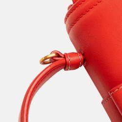 Bottega Veneta Red Mini Nappa Piazza Top Handle Satchel