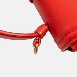 Bottega Veneta Red Mini Nappa Piazza Top Handle Satchel