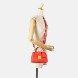 Bottega Veneta Red Mini Nappa Piazza Top Handle Satchel