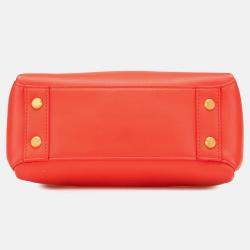 Bottega Veneta Red Mini Nappa Piazza Top Handle Satchel