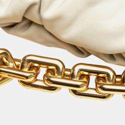 Bottega Veneta White Lambskin Chain Pouch