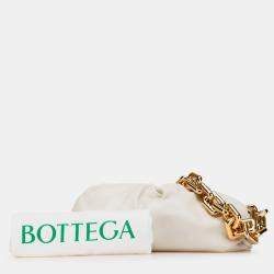 Bottega Veneta White Lambskin Chain Pouch