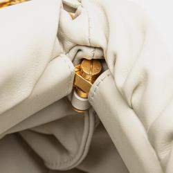 Bottega Veneta White Lambskin Chain Pouch