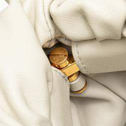 Bottega Veneta White Lambskin Chain Pouch