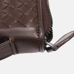 Bottega Veneta Travel Brown Intrecciato Leather Wallet