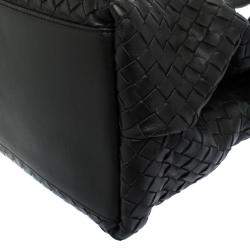 Bottega Veneta Black Intrecciato Nappa Leather Medium Top Handle Bag 