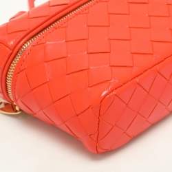Bottega Veneta Orange Intrecciato Leather Bang Bang Vanity Case