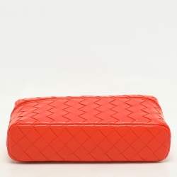 Bottega Veneta Orange Intrecciato Leather Bang Bang Vanity Case