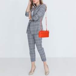Bottega Veneta Orange Intrecciato Leather Bang Bang Vanity Case