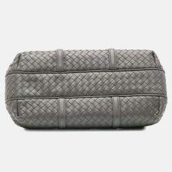 Bottega Veneta Grey Nappa Intrecciato Top Handle Bag