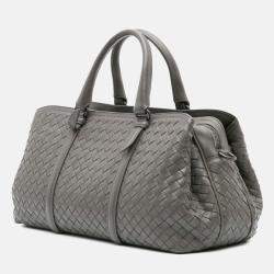 Bottega Veneta Grey Nappa Intrecciato Top Handle Bag
