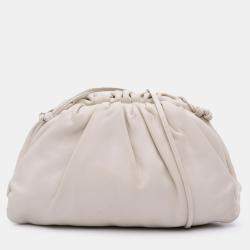 Bottega Veneta White Lambskin The Mini Pouch Shoulder Bag