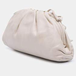 Bottega Veneta White Lambskin The Mini Pouch Shoulder Bag
