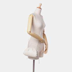 Bottega Veneta White Lambskin The Mini Pouch Shoulder Bag