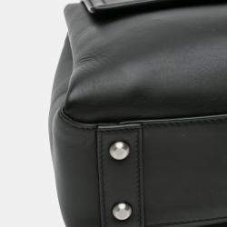 Bottega Veneta Black Small Nappa Piazza Top Handle