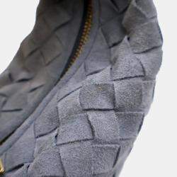 Bottega Veneta Jodie Mini Grey Intrecciato Suede Handbag