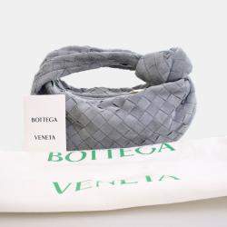 Bottega Veneta Jodie Mini Grey Intrecciato Suede Handbag