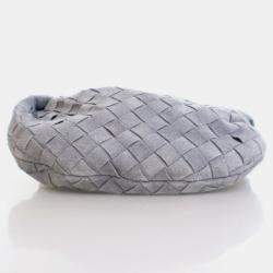 Bottega Veneta Jodie Mini Grey Intrecciato Suede Handbag