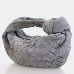 Bottega Veneta Jodie Mini Grey Intrecciato Suede Handbag