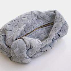 Bottega Veneta Jodie Mini Grey Intrecciato Suede Handbag