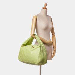 Bottega Veneta Green Nappa Intrecciato Knot Hobo