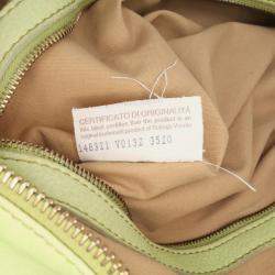 Bottega Veneta Green Nappa Intrecciato Knot Hobo