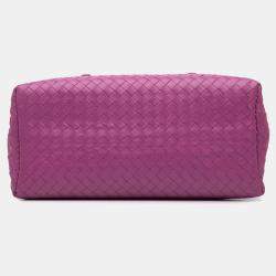 Bottega Veneta Purple Medium Nappa Intrecciato Roma Satchel