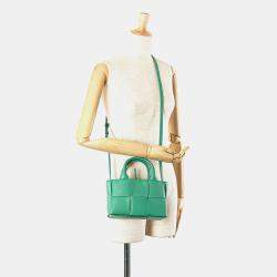 Bottega Veneta Green Candy Lambskin Intreccio Arco Tote