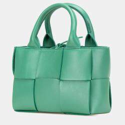 Bottega Veneta Green Candy Lambskin Intreccio Arco Tote