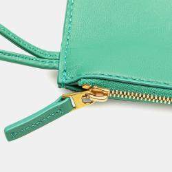 Bottega Veneta Green Candy Lambskin Intreccio Arco Tote