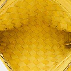 Pre Owned Bottega Veneta Yellow Nappa Intrecciato Duo Crossbody Shoulder Bag